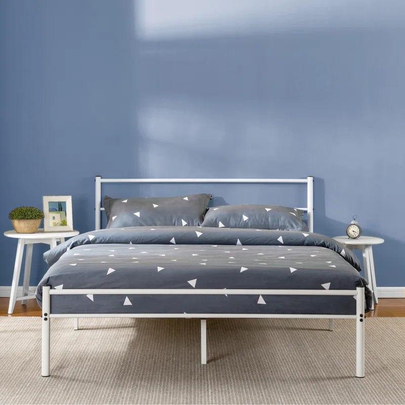 Otelia Premium Steel Bed Frame With Headboard