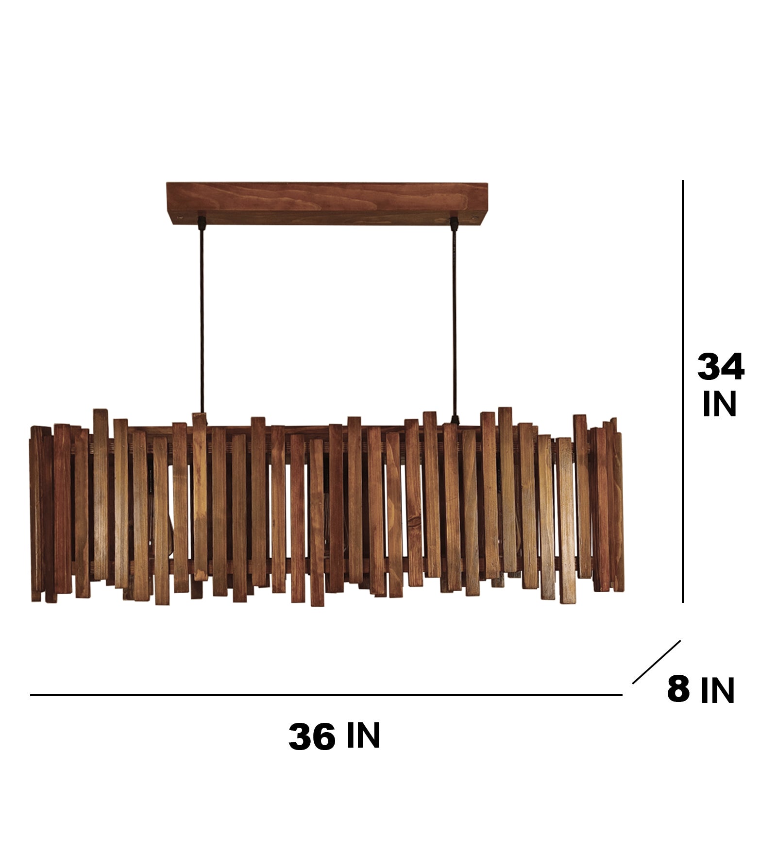 Palisade 36 Centrum Brown Wooden 3 Series Hanging Lamp