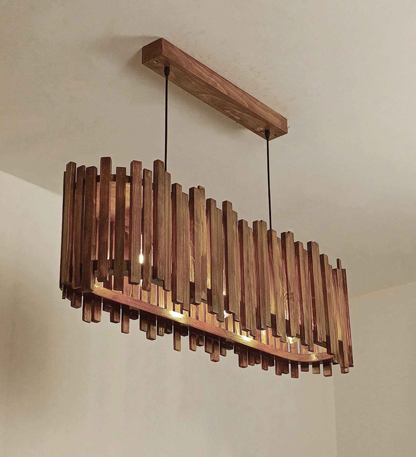 Palisade 36 Centrum Brown Wooden 3 Series Hanging Lamp