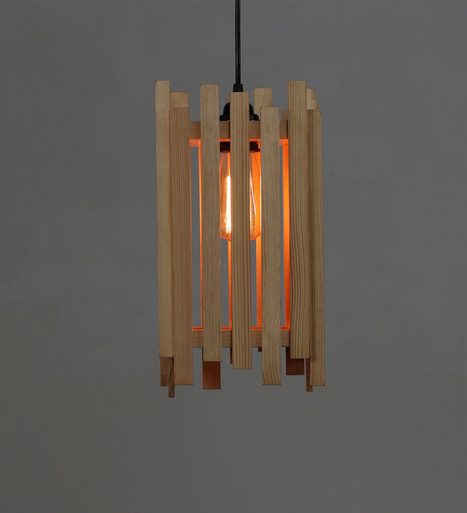 Palisade Beige Wooden Single Hanging Lamp (BULB NOT INCLUDED)