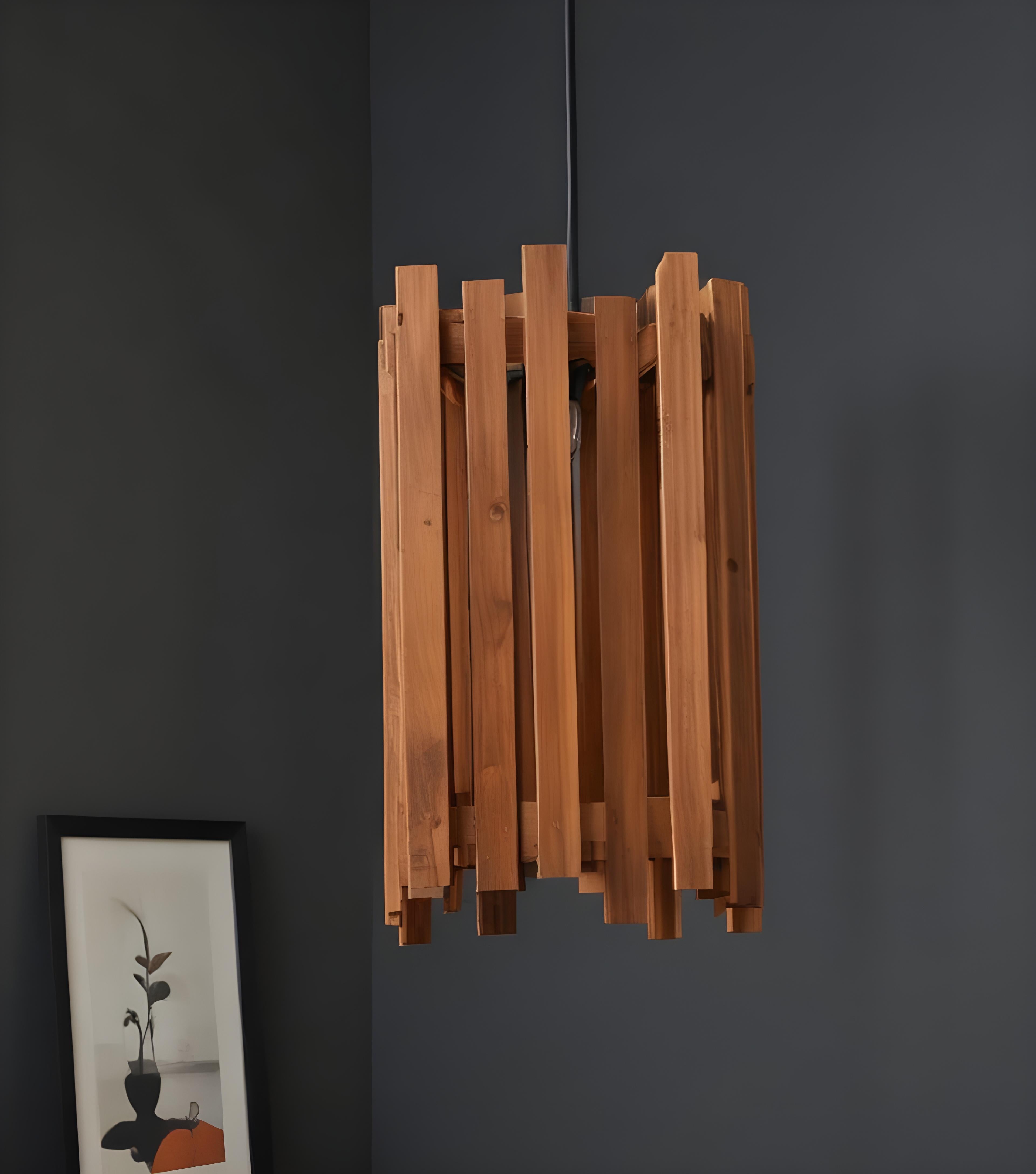 Palisade Brown Wooden Single Hanging Lamp (BULB NOT INCLUDED)