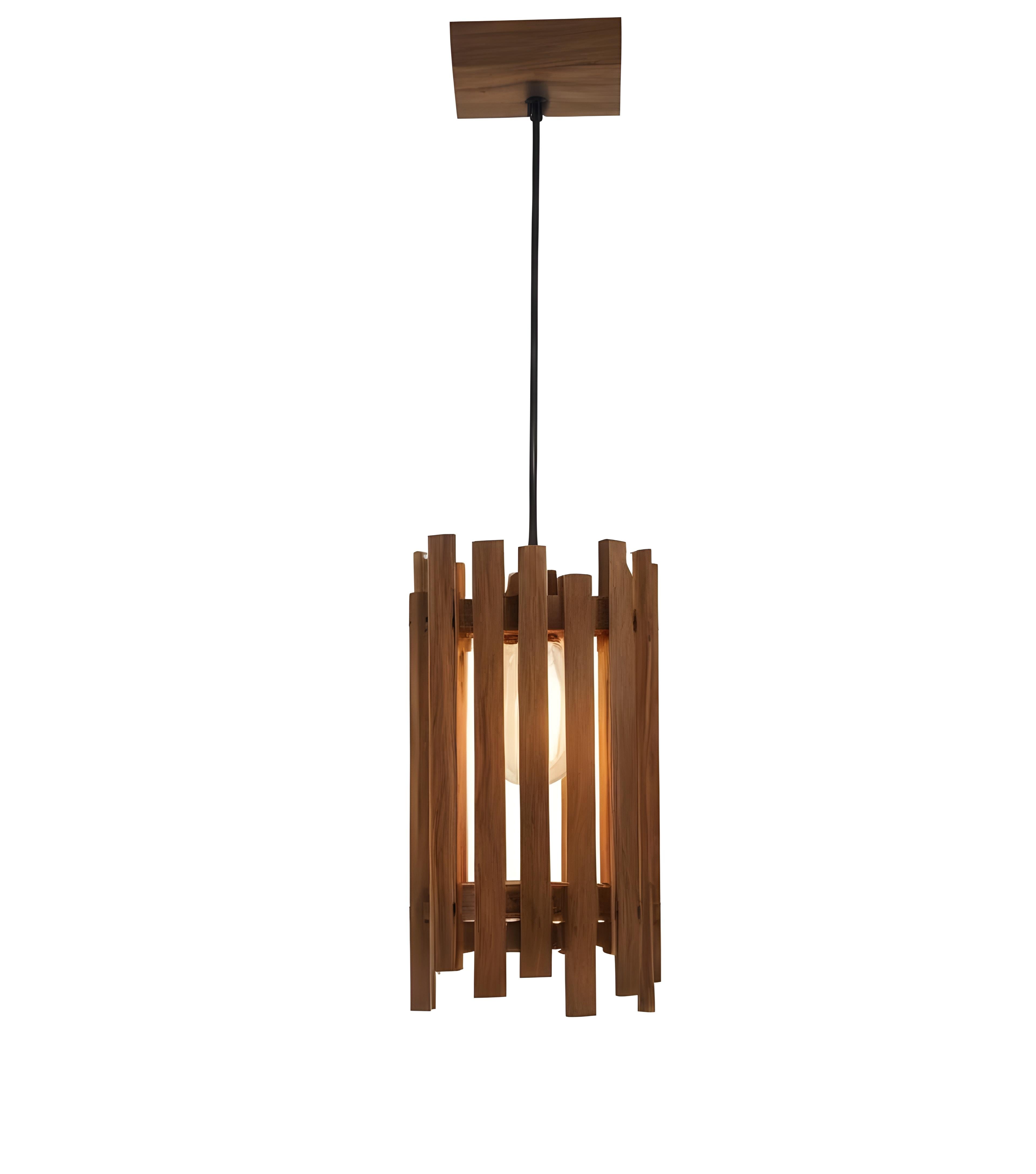 Palisade Brown Wooden Single Hanging Lamp (BULB NOT INCLUDED)