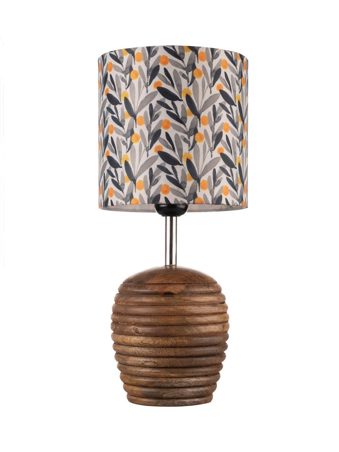 Stripped Brown Lamp with Yellow Leaves multicolor shade - Ouch Cart 