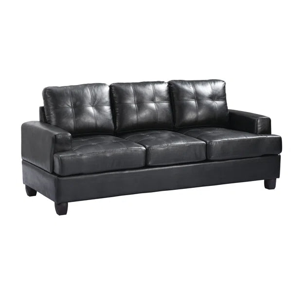 Contemporary Faux Leather Sofa – 3-Seater
