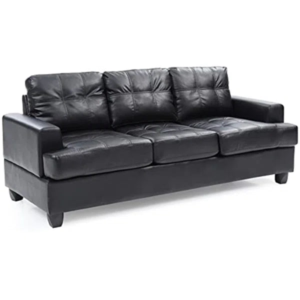 Contemporary Faux Leather Sofa – 3-Seater