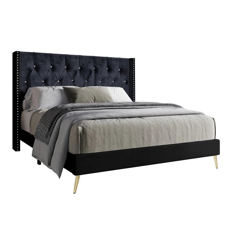 Petersfield Upholstered Wingback Bed