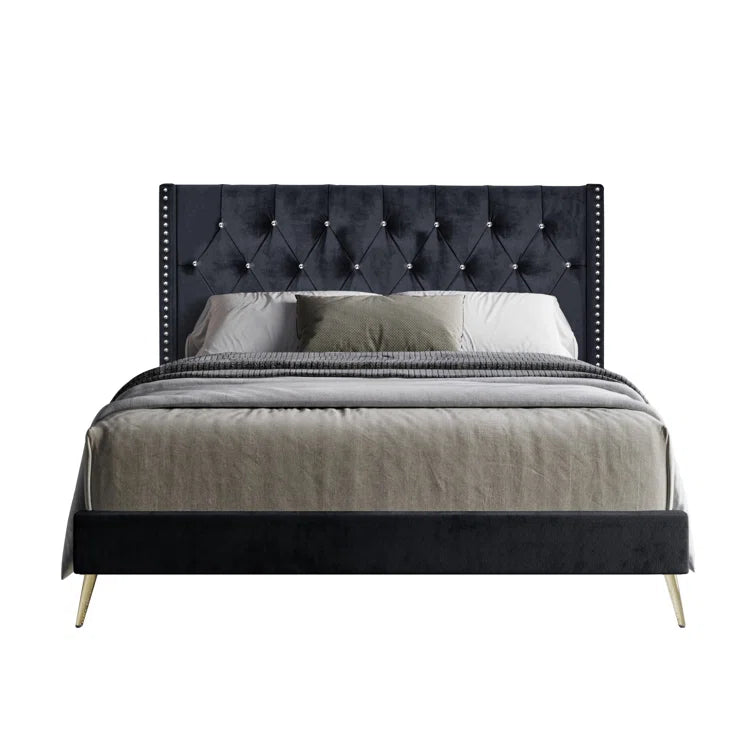 Petersfield Upholstered Wingback Bed