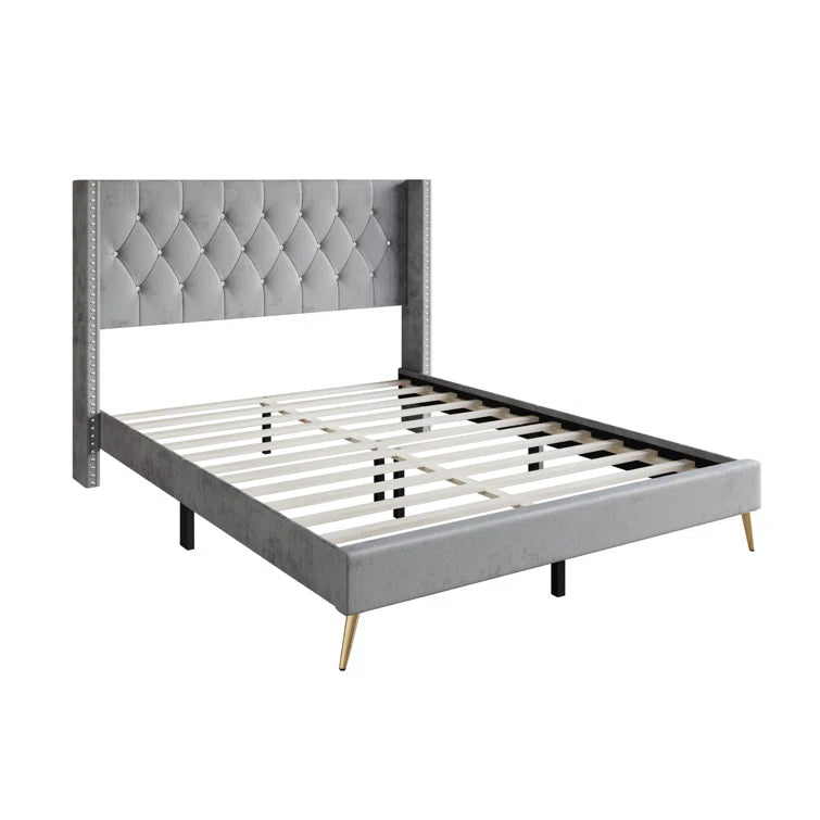 Petersfield Upholstered Wingback Bed