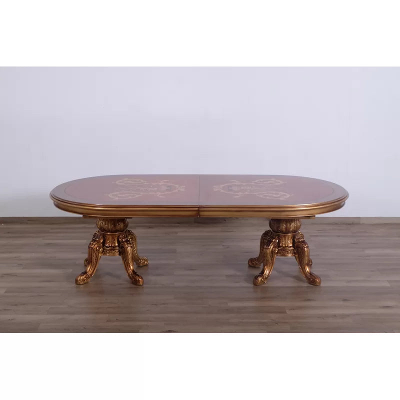 9 - Piece Solid Wood Double Pedestal Dining Set