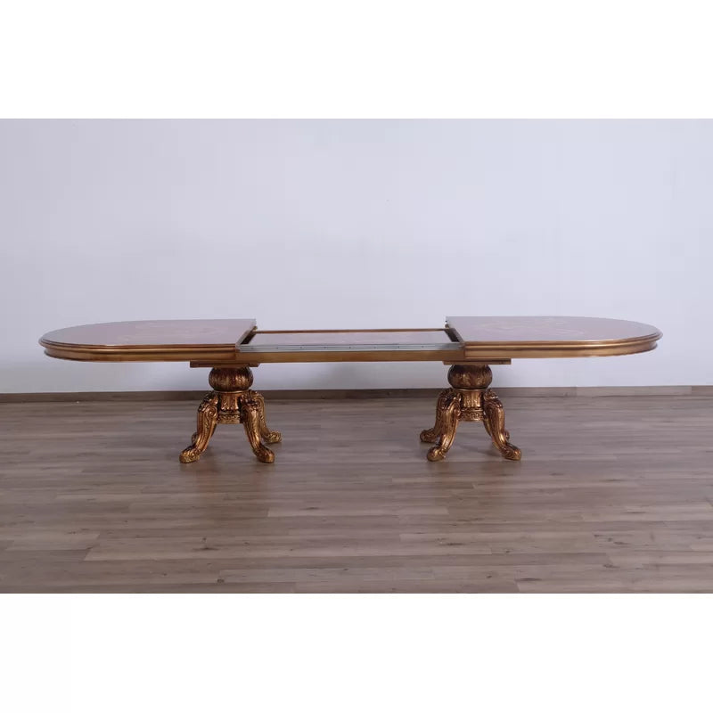 9 - Piece Solid Wood Double Pedestal Dining Set