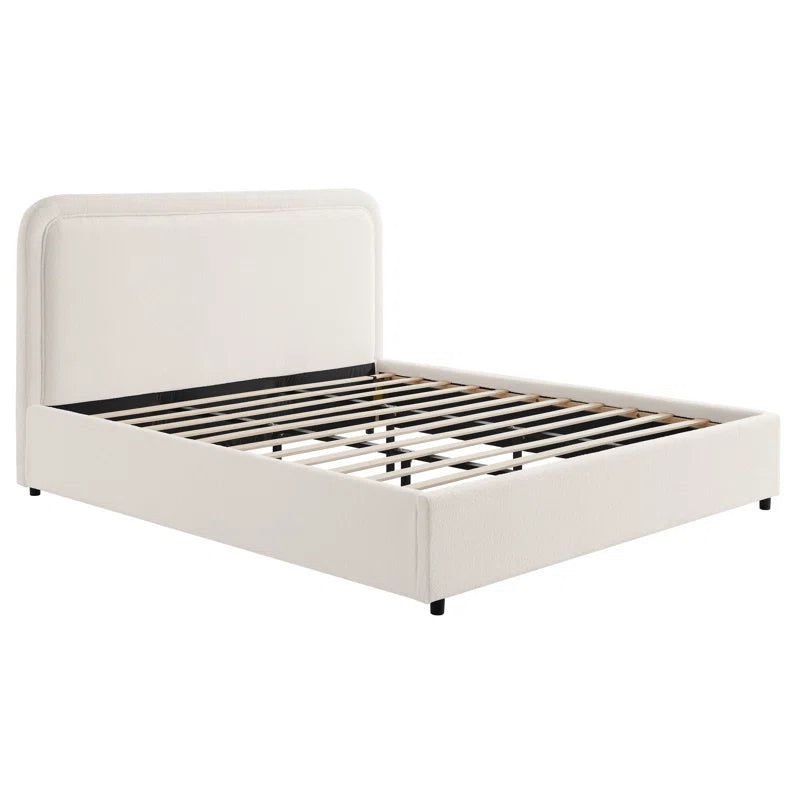 Plush Sherpa Upholstered Low-Profile Platform Bed