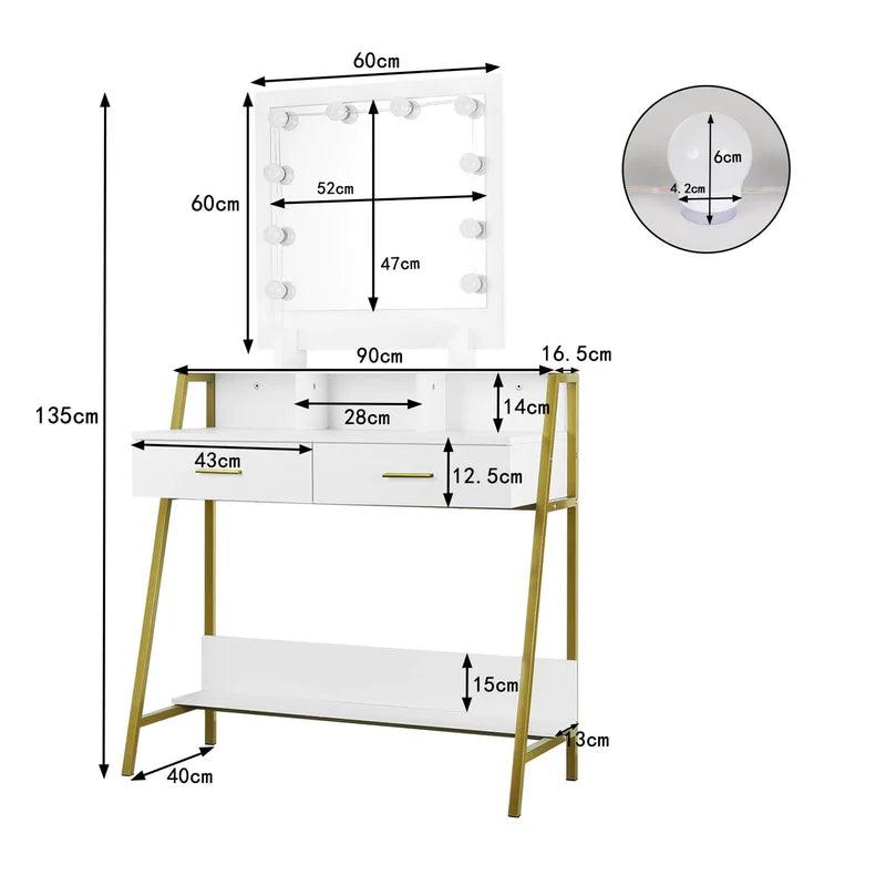 Leonie Dressing Table with Mirror - Ouch Cart 