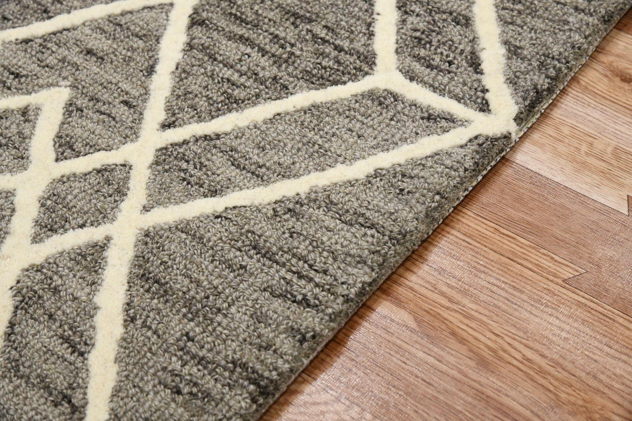 Khaki Wool Vista 8X10 Feet Hand-Tufted Carpet - Rug - Ouch Cart 