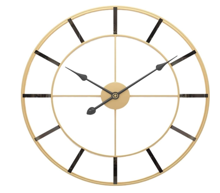 Simple Golden And Black Wall Clock