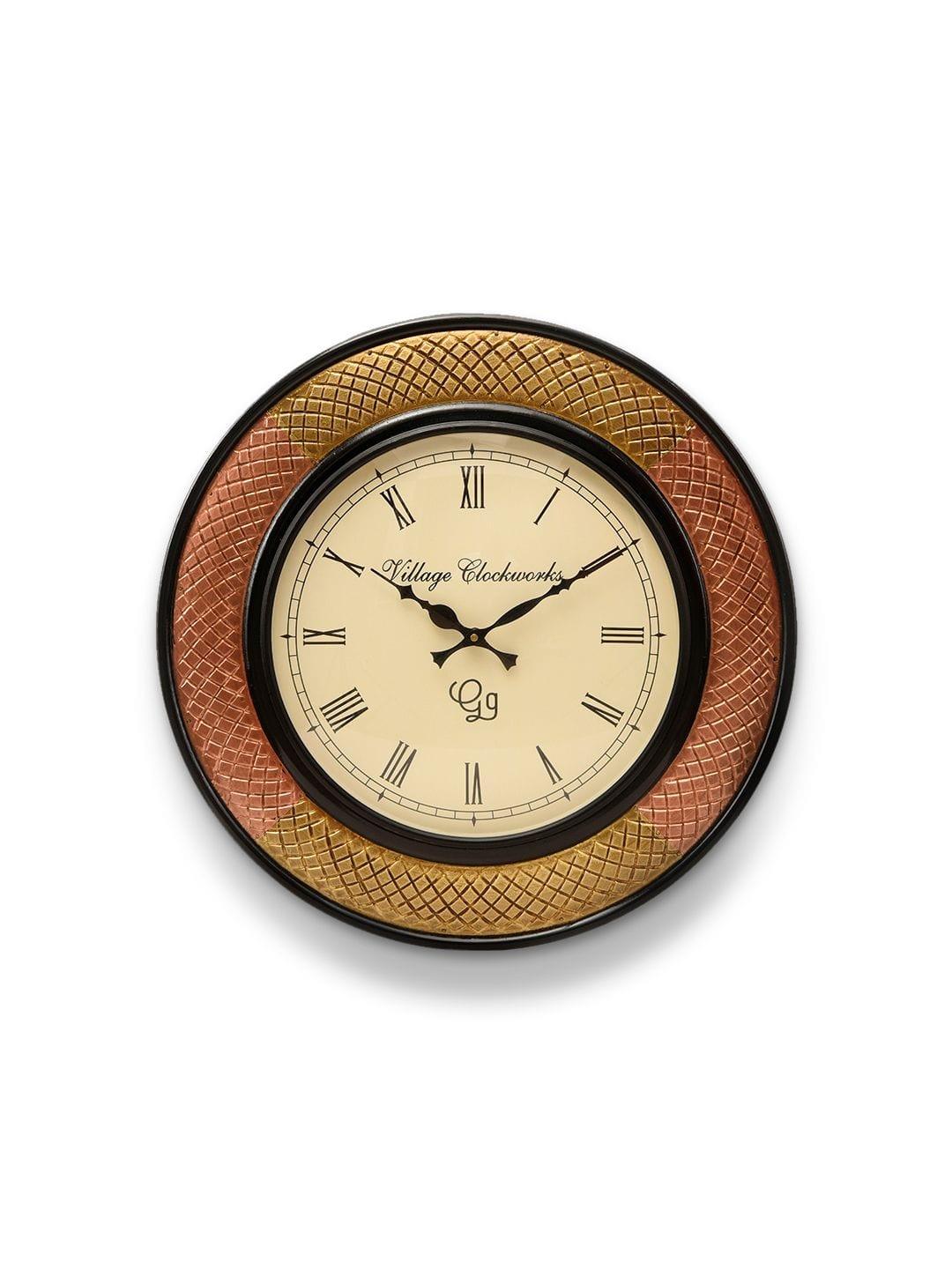 Round Polish with Metal Brass 18 Inches Wall Clock - Ouch Cart 