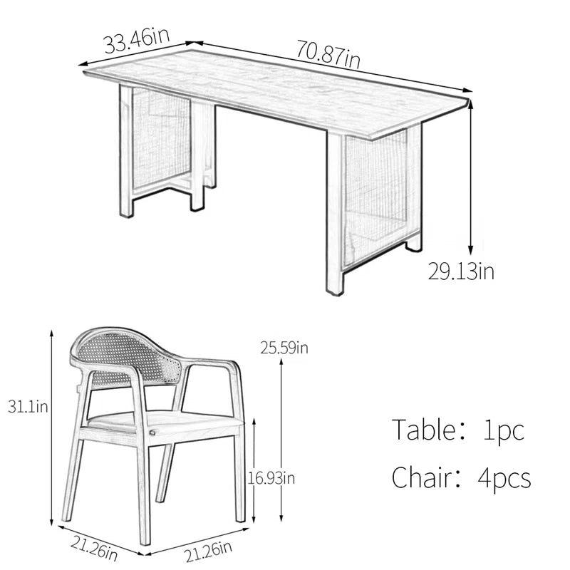 solid wood dining table set