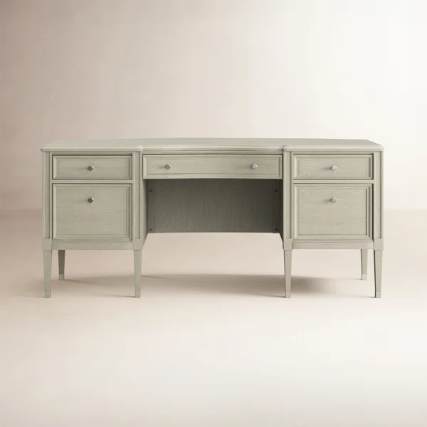 Ouch Cart Champagne Finish Executive Desk with Storage and File Drawer