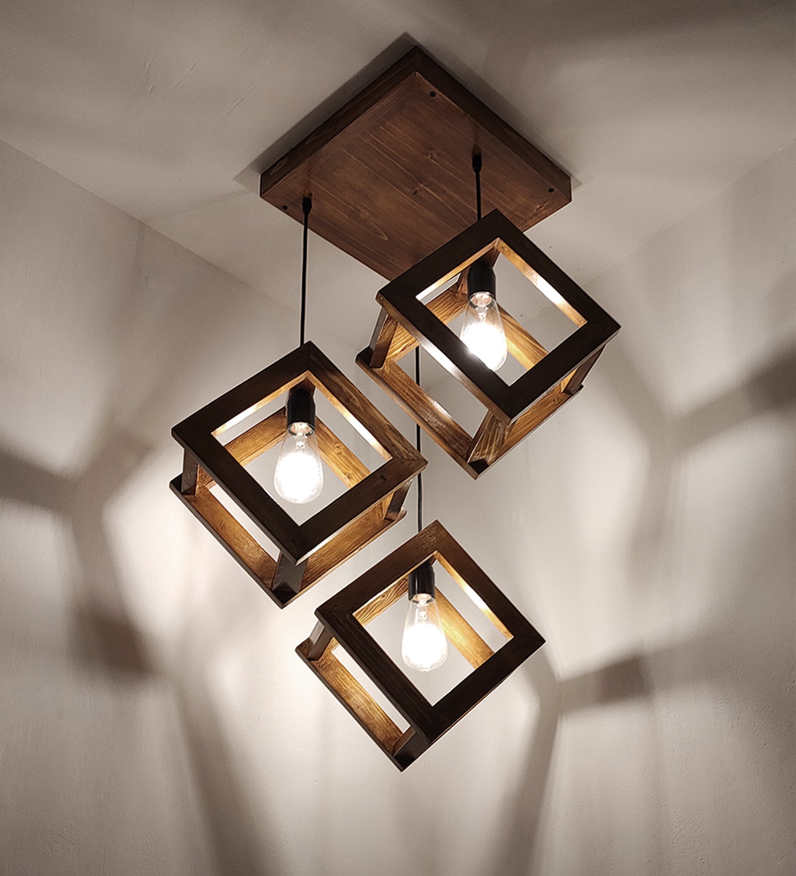 Rhombus Brown Cluster Hanging Lamp (BULB NOT INCLUDED)