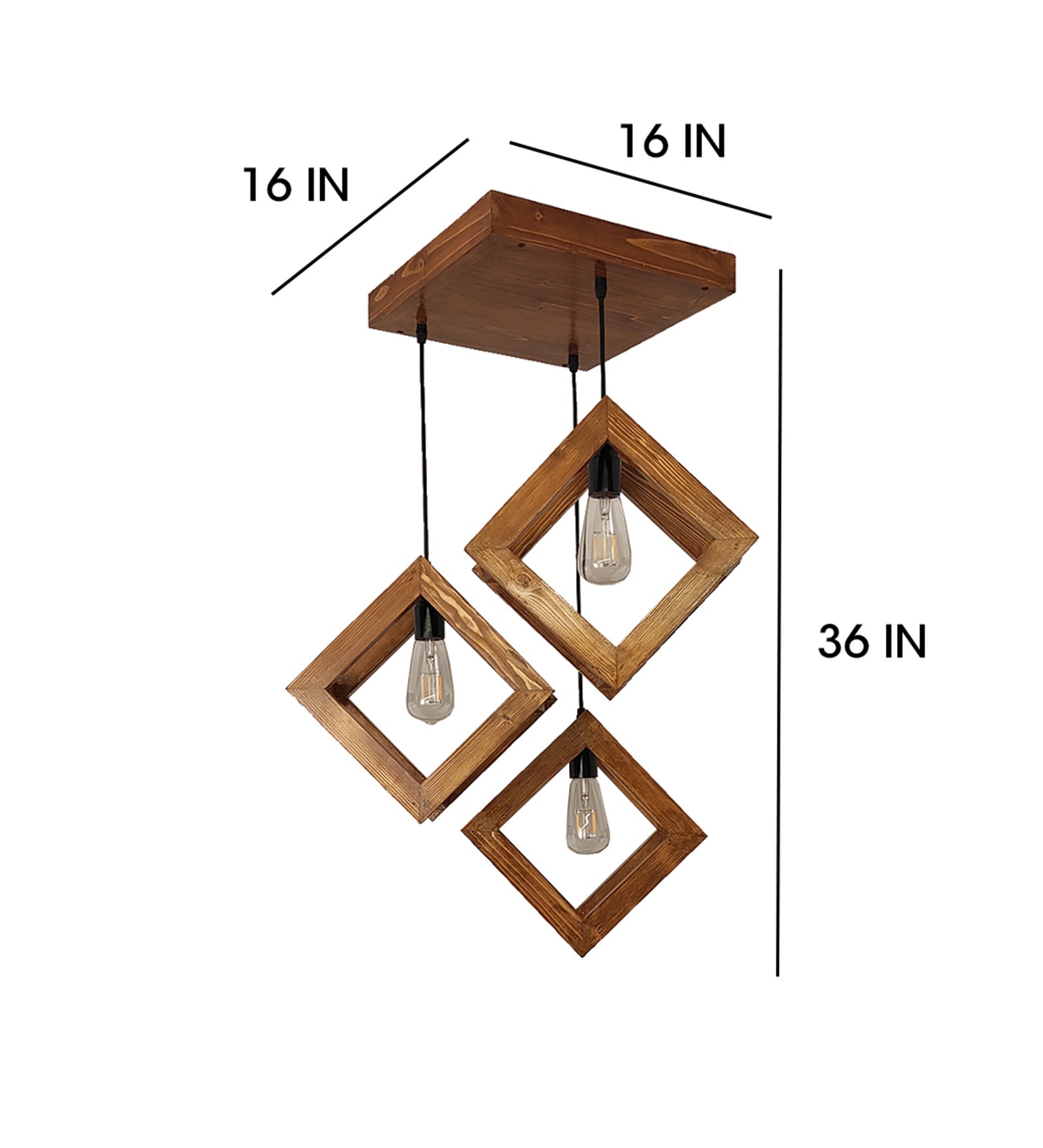 Rhombus Brown Cluster Hanging Lamp (BULB NOT INCLUDED)