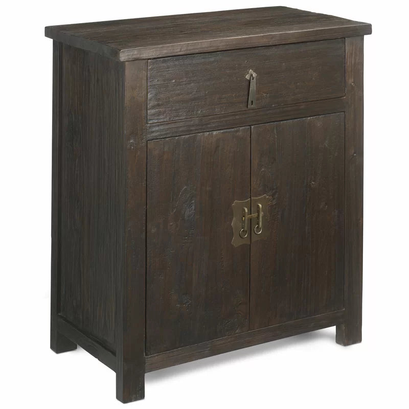 Nea  Solid Wood 2 - Door Rectangle Accent Cabinet
