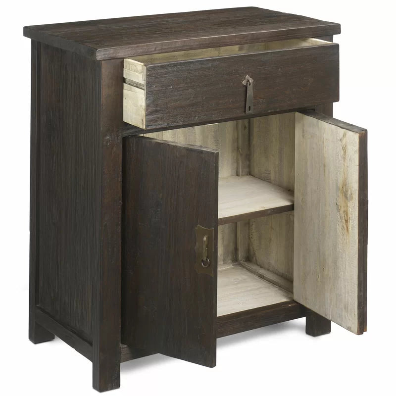 Nea  Solid Wood 2 - Door Rectangle Accent Cabinet