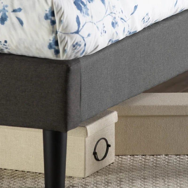 Ridley Button Detailed Headboard Upholstered Bed Frame