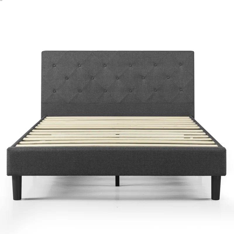 Ridley Button Detailed Headboard Upholstered Bed Frame