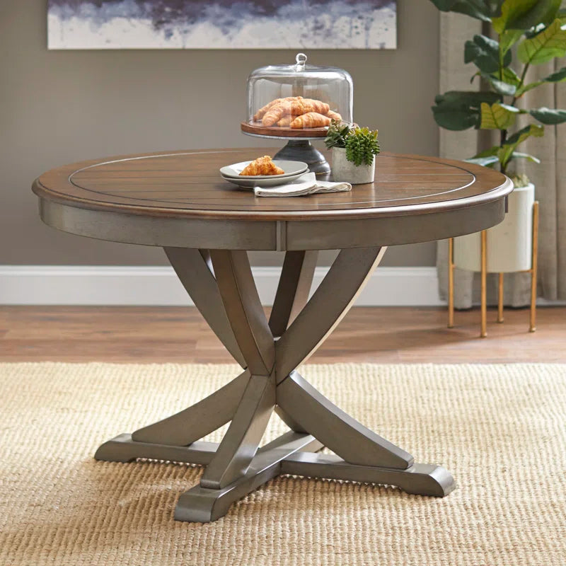 5 - Piece Solid Wood Pedestal Dining Set