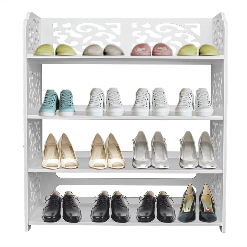 "Double the Space: 12-Pair Shoe Rack for Organized Storage"