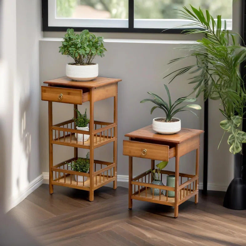 Hazel Wooden 2 Tier / 3 Tier Tall Side Table, End. Table, Living Room Home Furniture