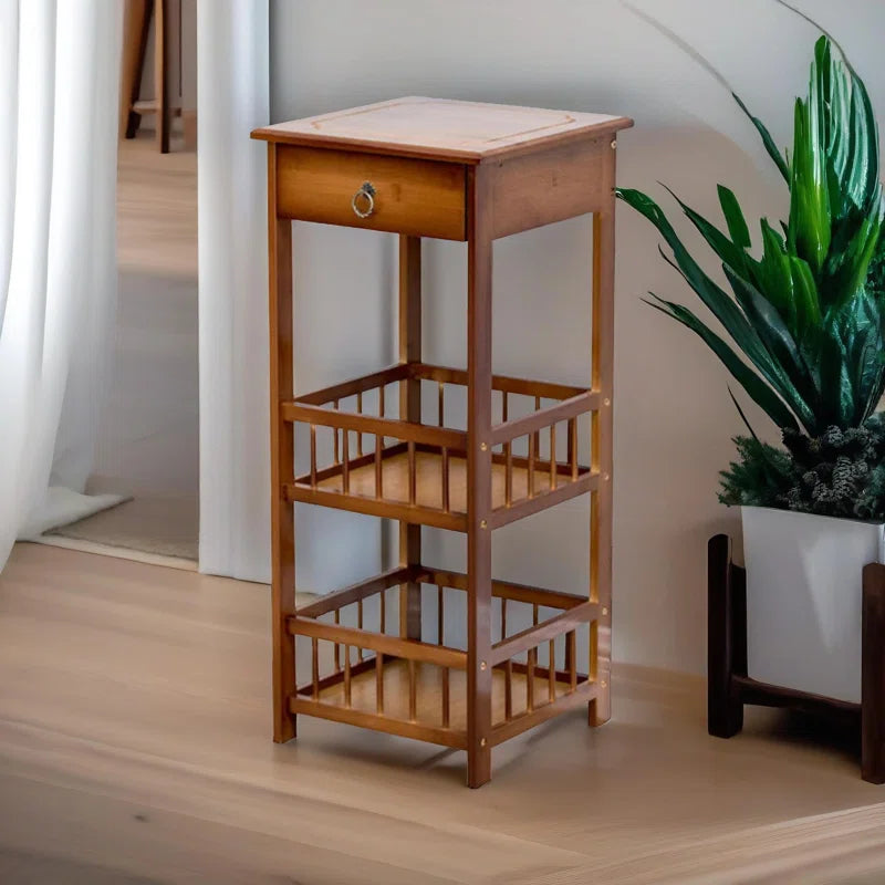 Hazel Wooden 2 Tier / 3 Tier Tall Side Table, End. Table, Living Room Home Furniture