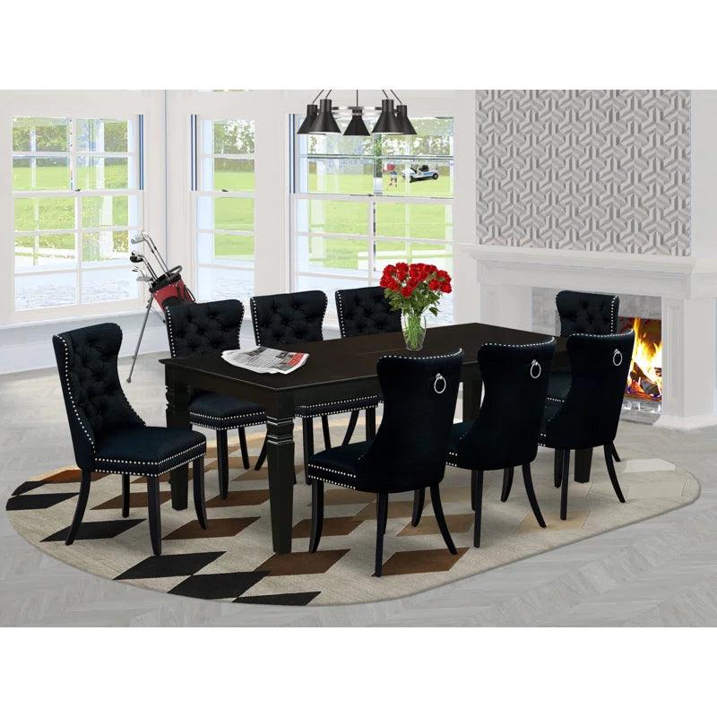 9 - Piece Extendable Solid Wood Dining Set - Ouch Cart 