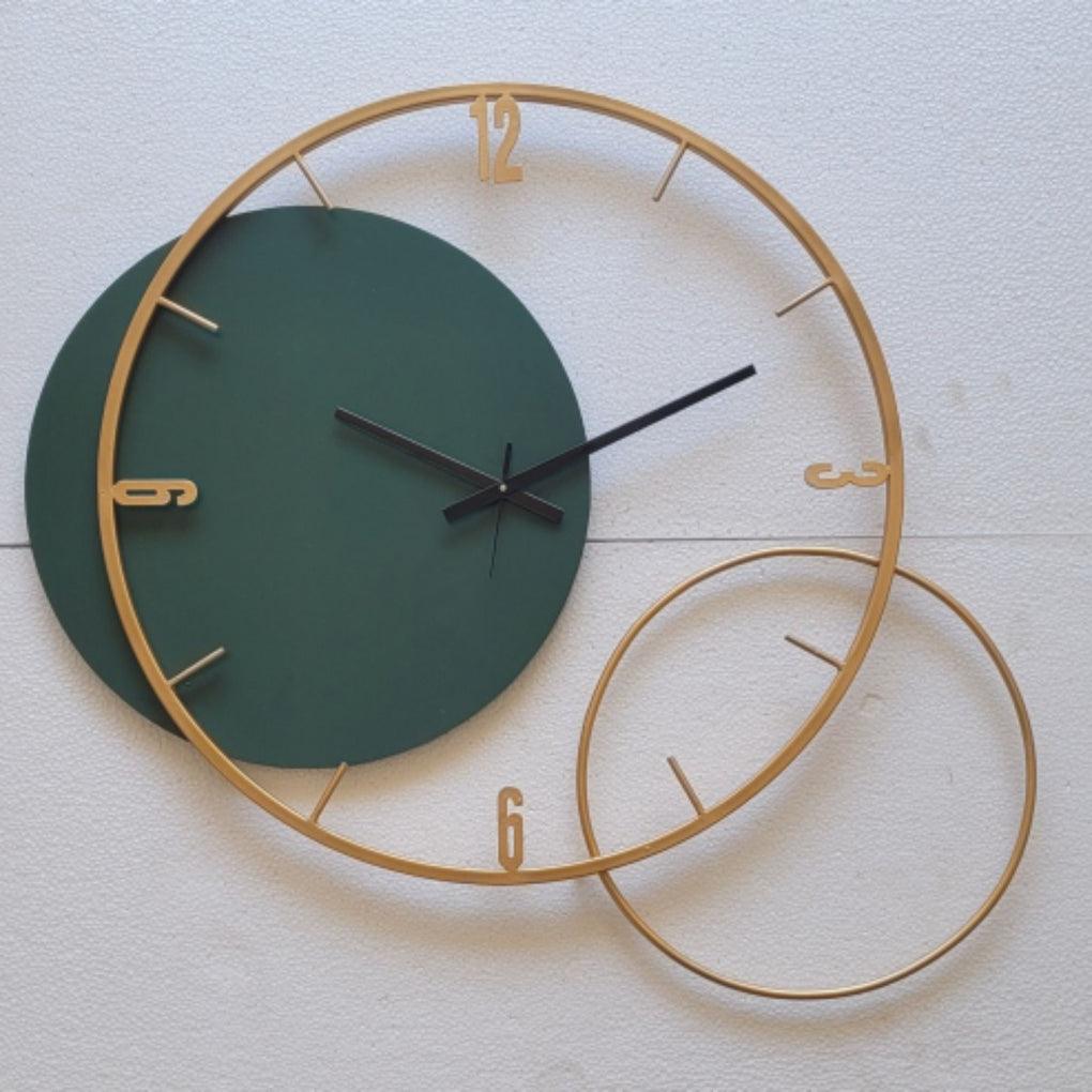 DOUBLE SLAT GREEN WALL CLOCK - Ouch Cart 