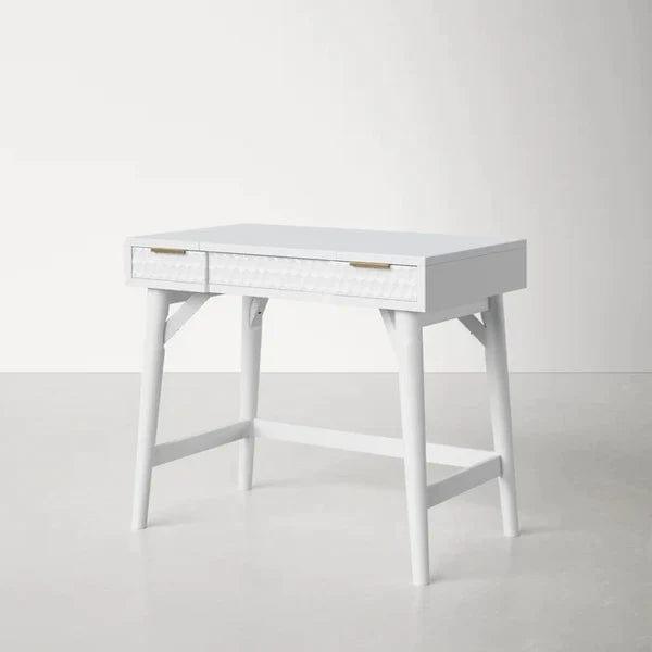 Krzysztof Vanity dressing table Writing Desk with Storage Drawers, White Secretary Desk for Home Office, Computer Desk with Drawres, Small Vanity Desk for Bedroom - Ouch Cart 