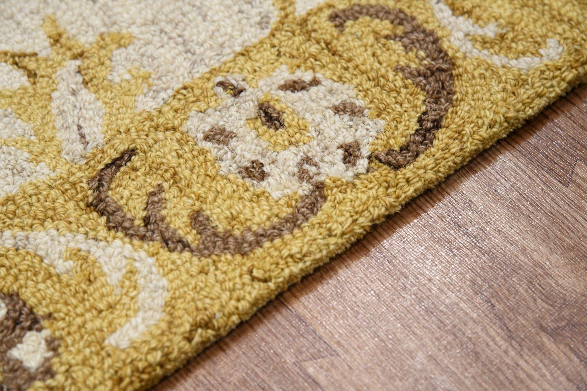 Gold Wool Romania 8X10 Feet Hand-Tufted Carpet - Rug - Ouch Cart 