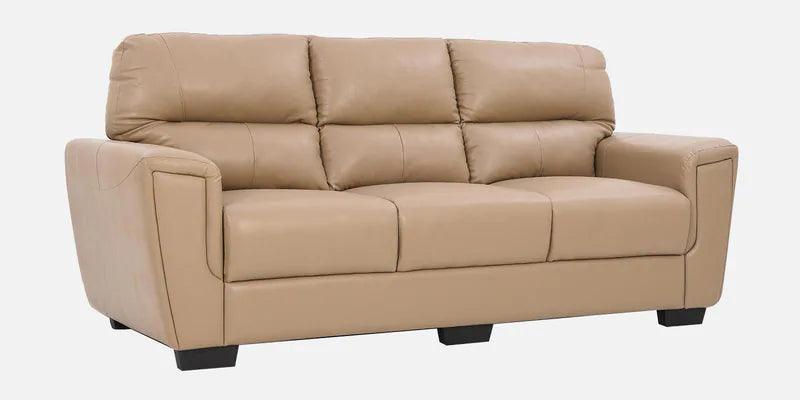 Leatherette 3 Seater Sofa in Beige Colour - Ouch Cart 