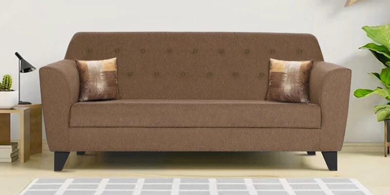 Fabric 3 Seater Sofa In Brown Colour - Ouch Cart 