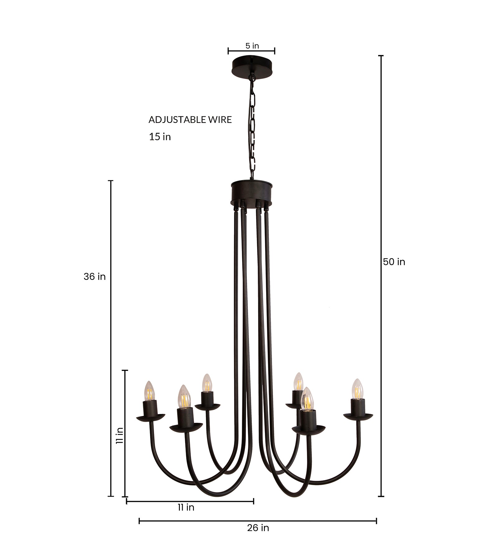 Volfin 6 Lt Chandelier By Shoppeefry