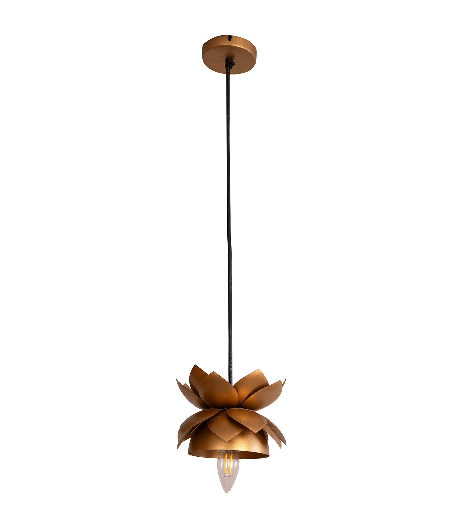 Lotus Pendant Gold Light By Shoppeefry
