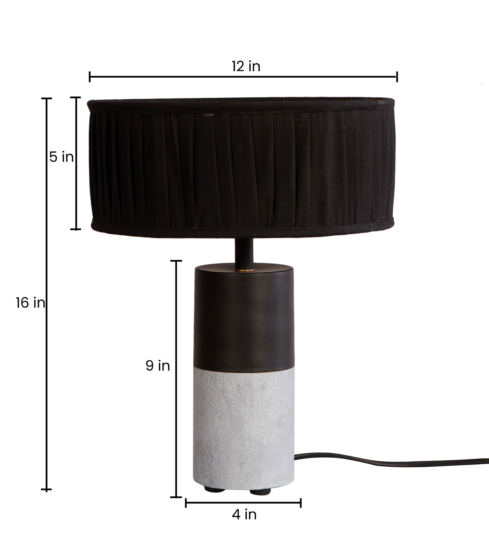 Concrete Drum Table Lamp By Shoppeefry