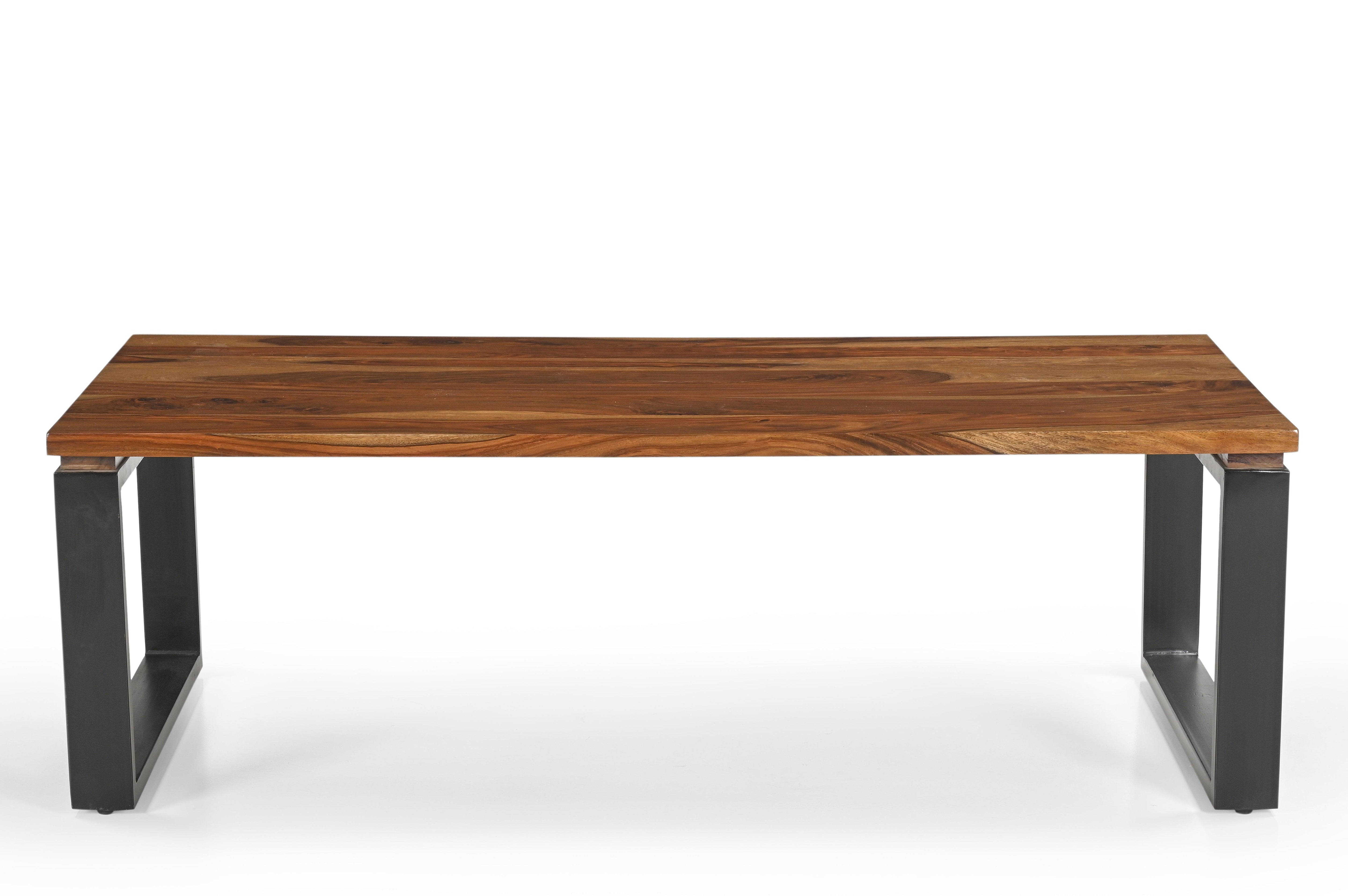 Tappler Iron And Sheesham Wood Coffee Table In Light Honey