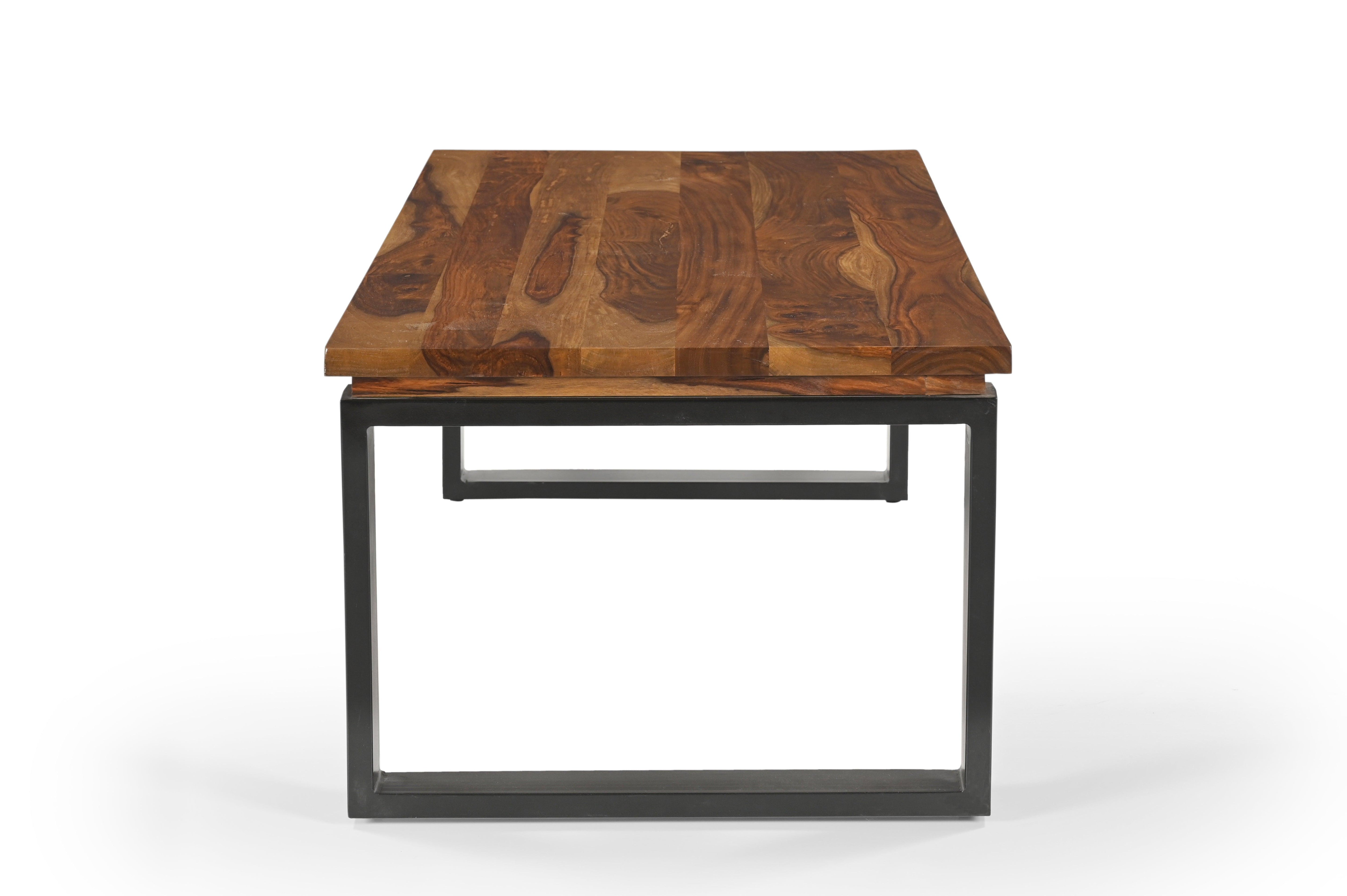 Tappler Iron And Sheesham Wood Coffee Table In Light Honey