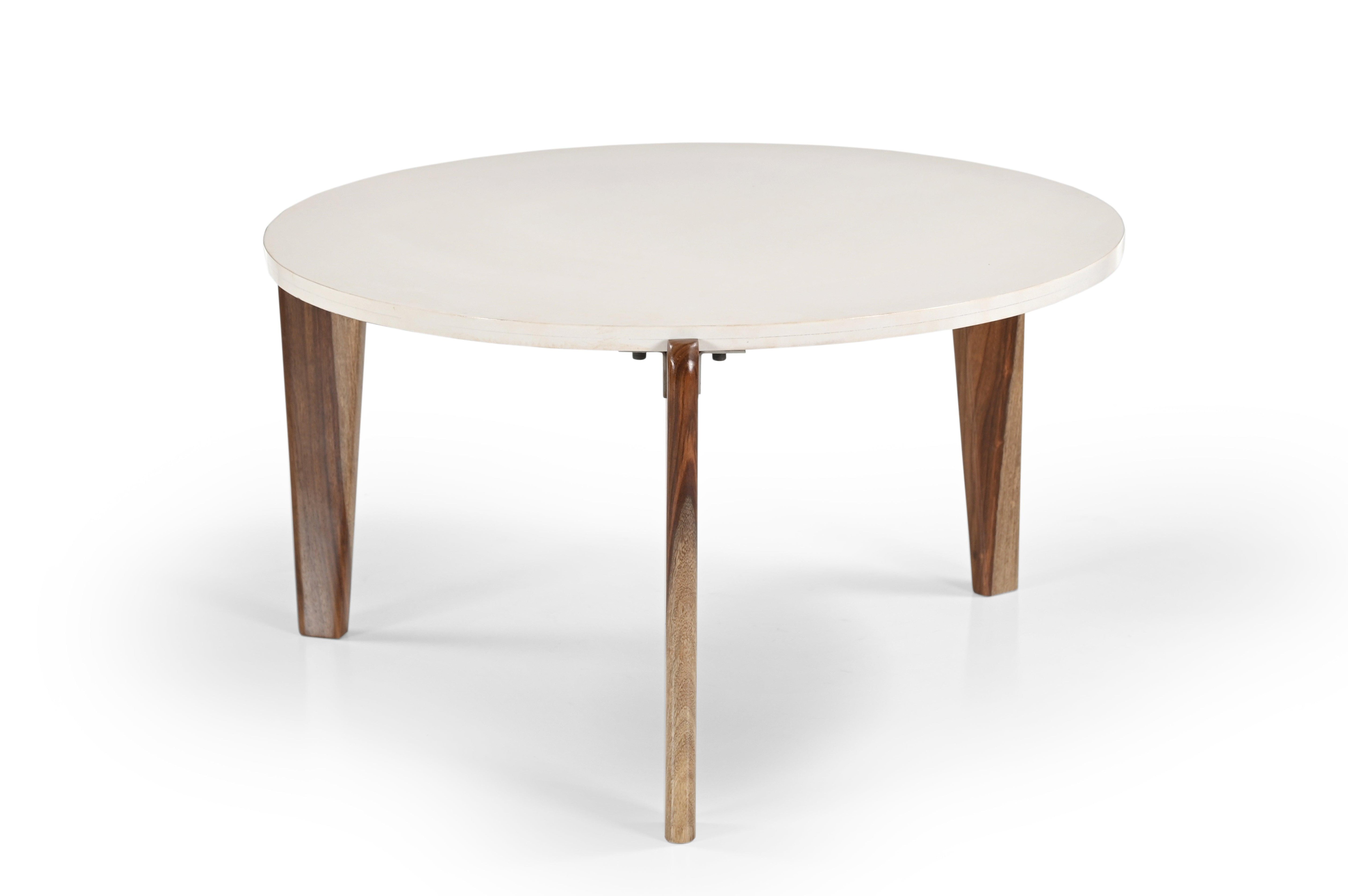Macc MDF And Sheesham Wood Coffee Table In White