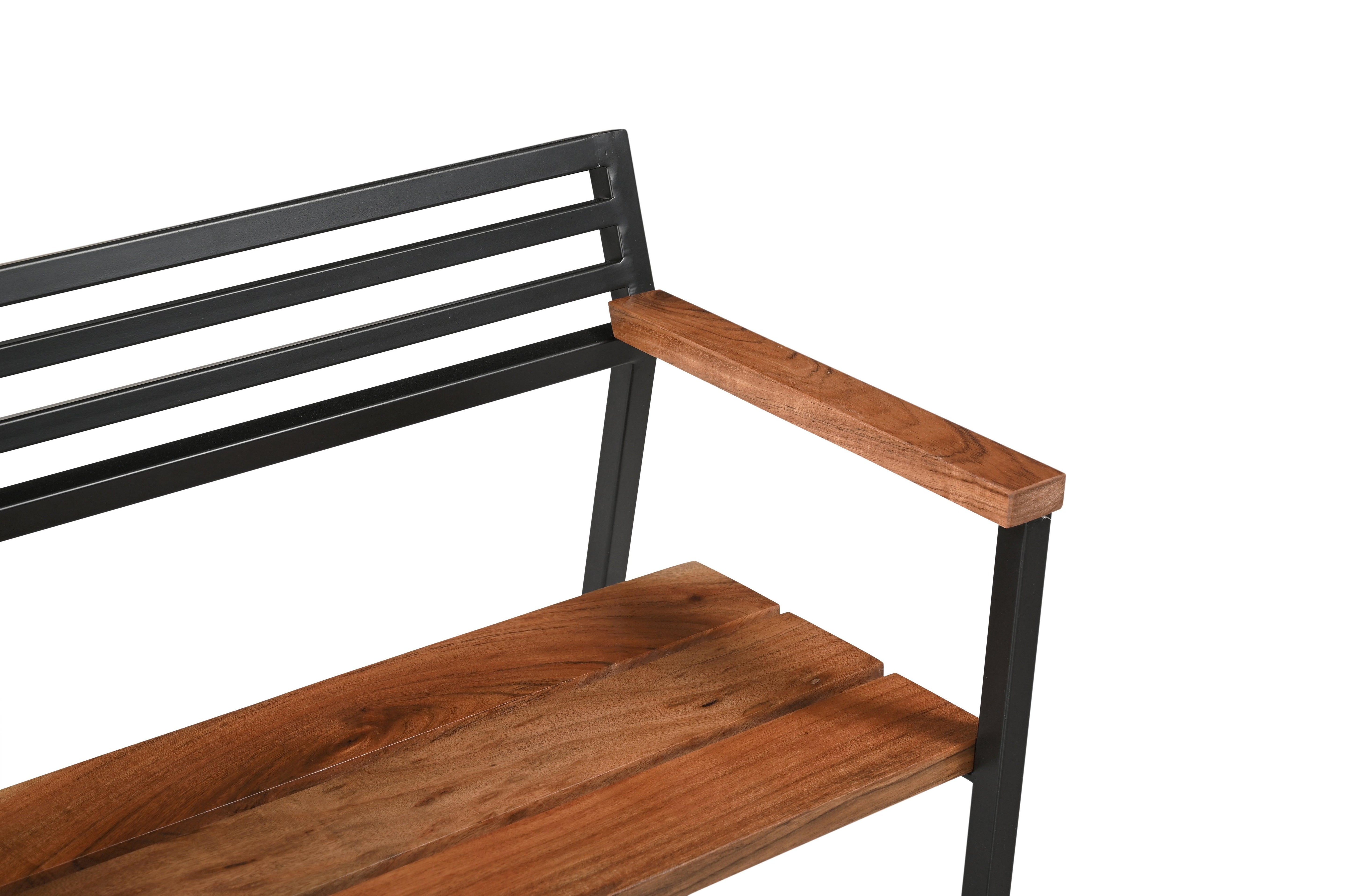 Griyo Iron And Acacia Wood Bench In Natural