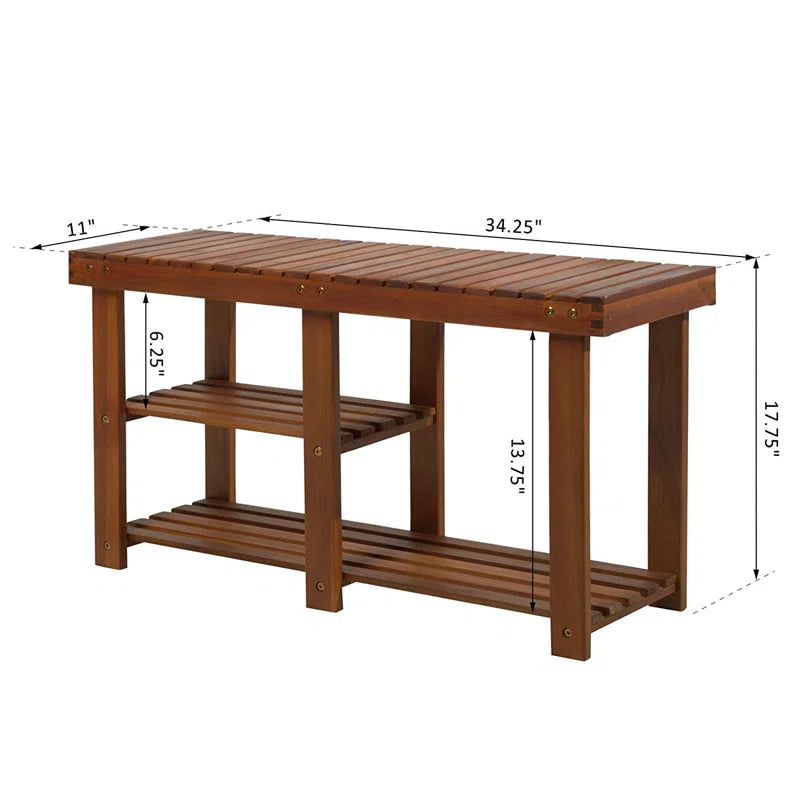 Salamone 6 Pair Solid Wood Shoe Rack