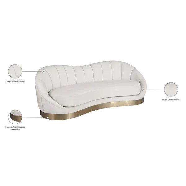Velvet Curved Sofa - Ouch Cart 