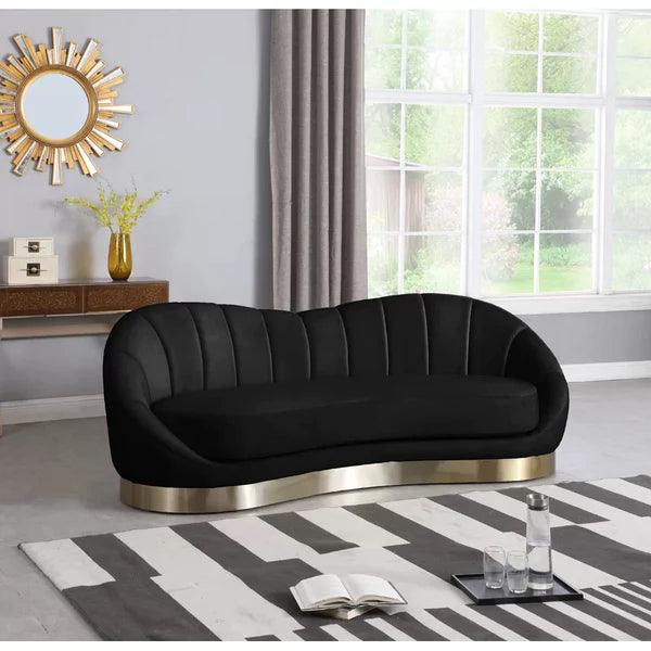 Velvet Curved Sofa - Ouch Cart 