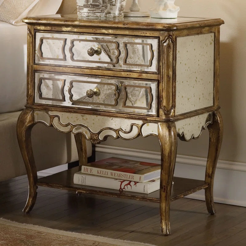 Sanctuary Mirrored Leg Nightstand - Bling - OUCHCART | Nightstand