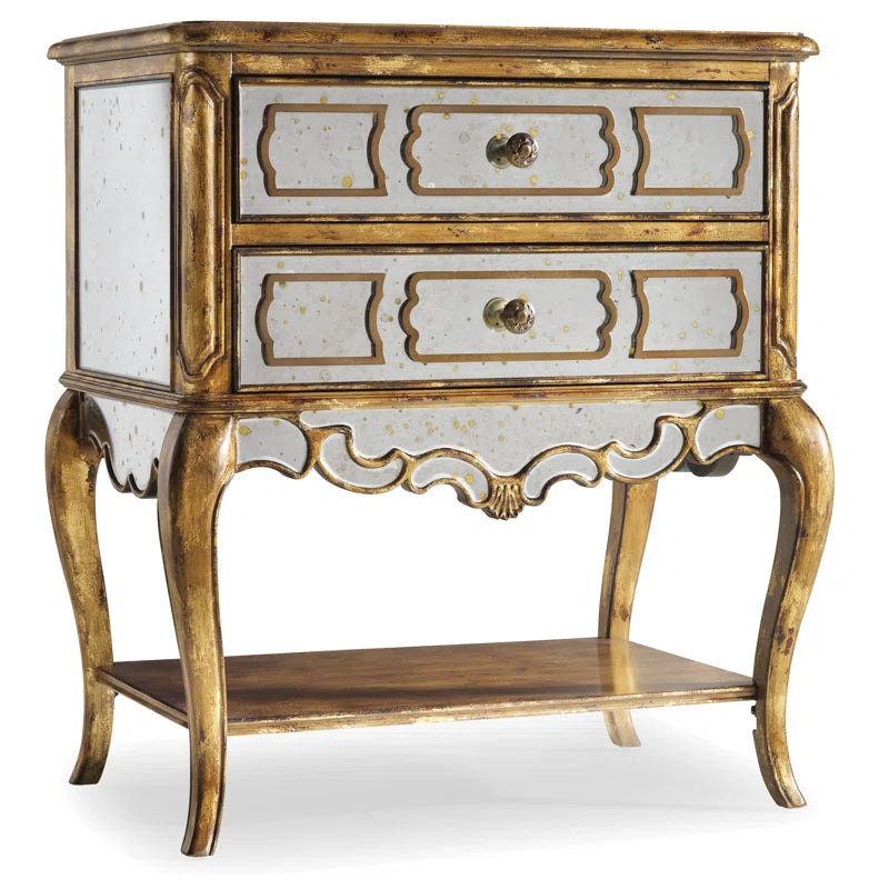 Sanctuary Mirrored Leg Nightstand - Bling - OUCHCART | Nightstand
