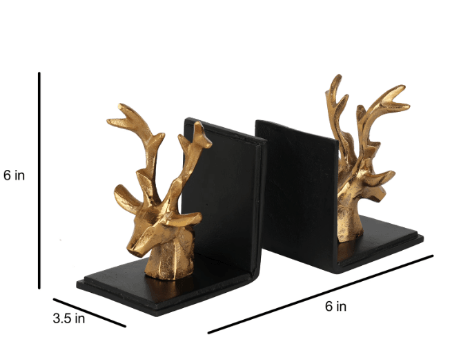 Multicolour Metal Deers Bookend, - Ouch Cart 